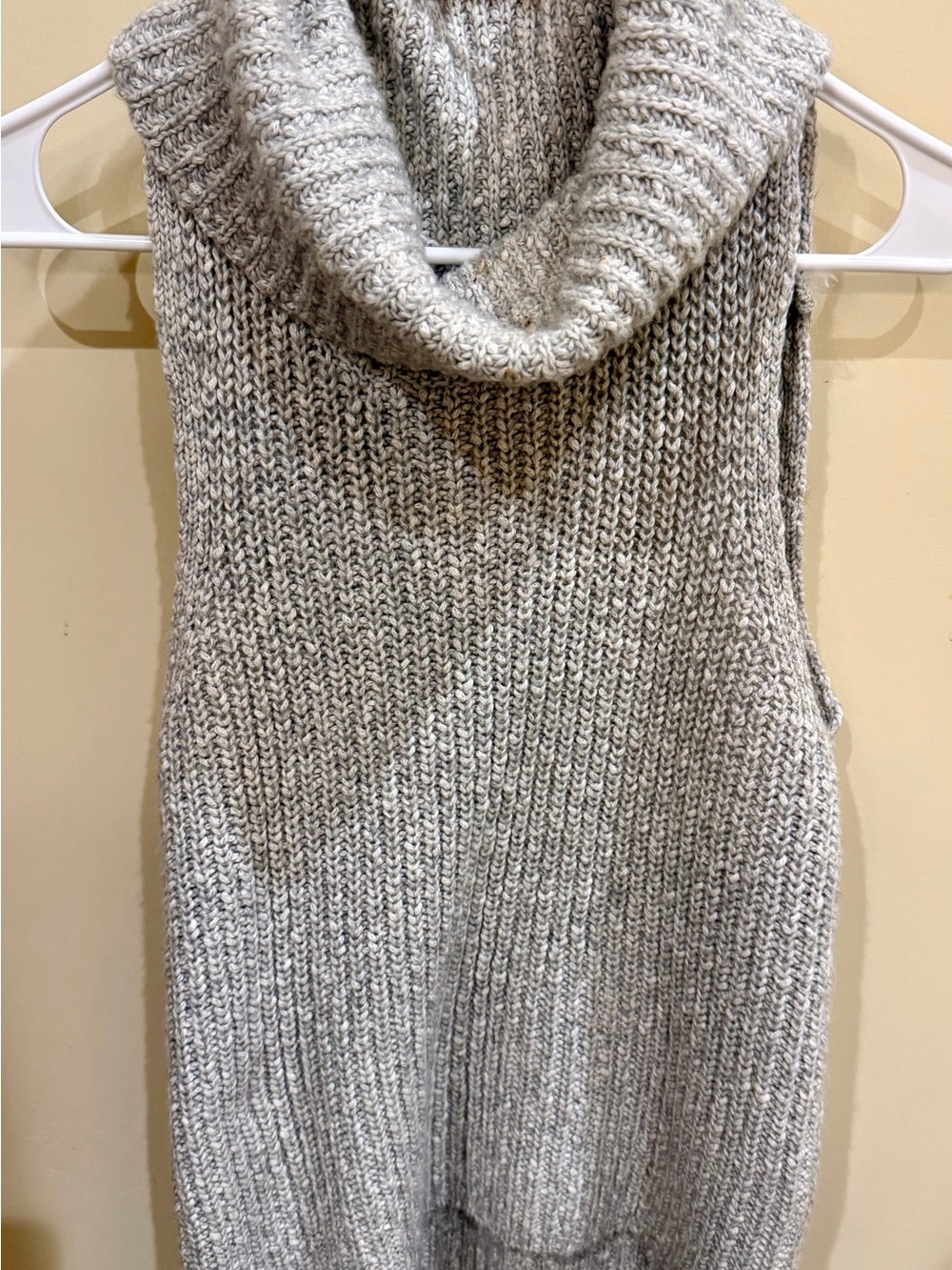 Aeropostale Gray Sleeveless Cowl Neck Knit Sweater Vest
